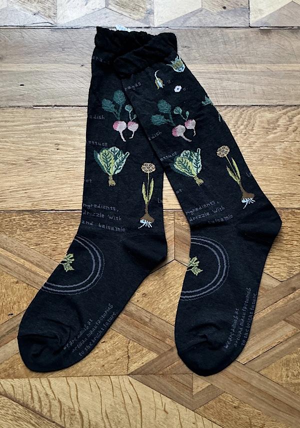 ﻿Rose & Lini ANTIPAST COTTON “SALAD” AS-221 SOCKS BLACK