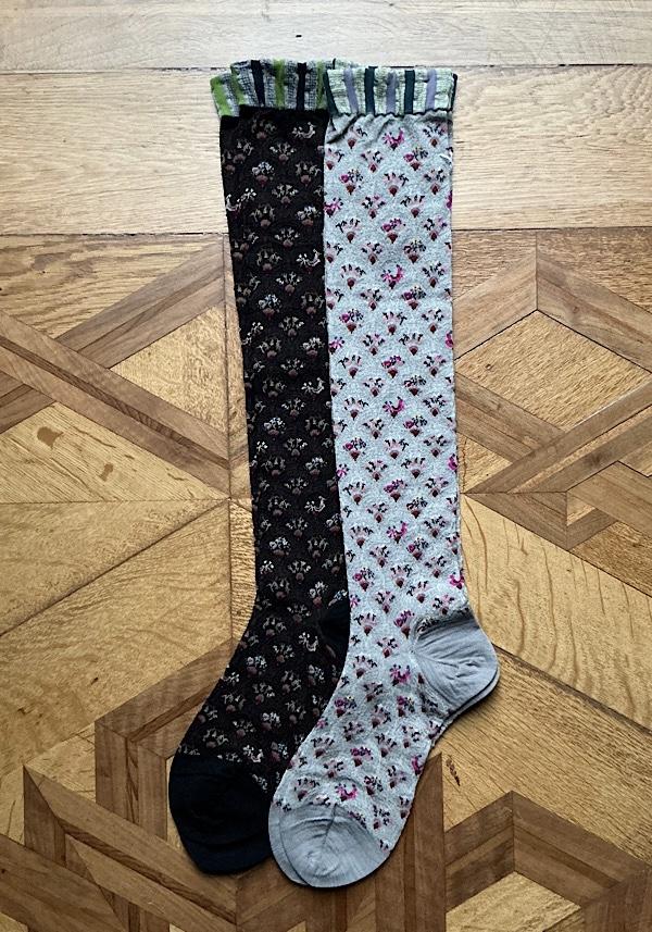 Rose & Lini ANTIPAST WOOL “FUN FAN” AM-790HS LONG SOCKS GREY Nuova
