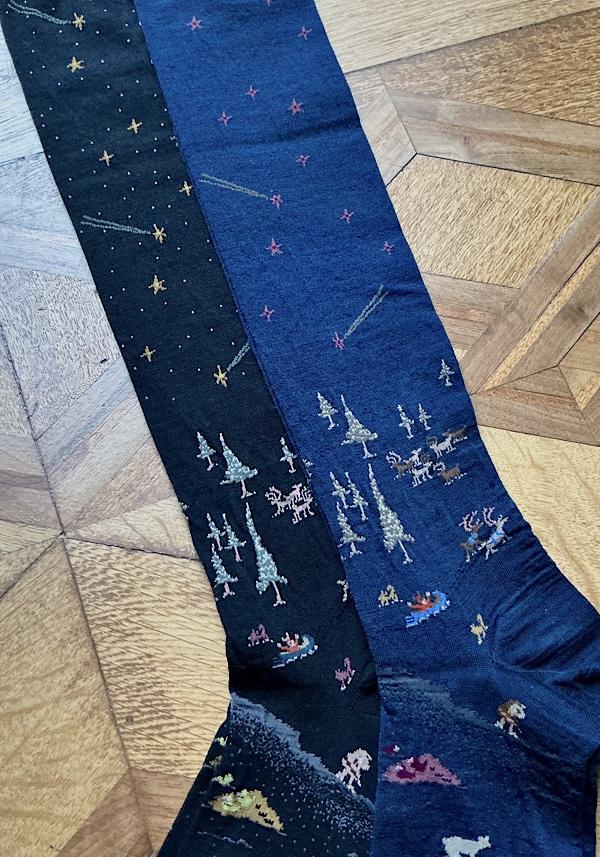 Rose & Lini ANTIPAST WOOL “LAGOM” AM-792HS LONG SOCKS BLACK Moda