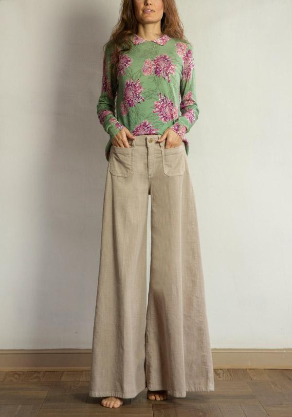 Rose & Lini PS. DON’T FORGET ME “GRACE DYED” WIDE LEG PANTS AVANA Qualità