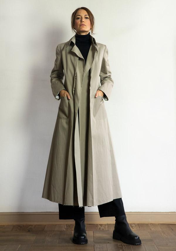 Rose & Lini IBRIGU COTTON TRENCH COAT “055” TAUPE Spedizione Gratuita