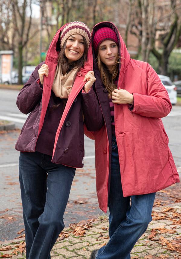 Rose & Lini OOF WEAR REVERSIBLE “JACKET 9410” BORDEAUX & FUCSIA In Vendita