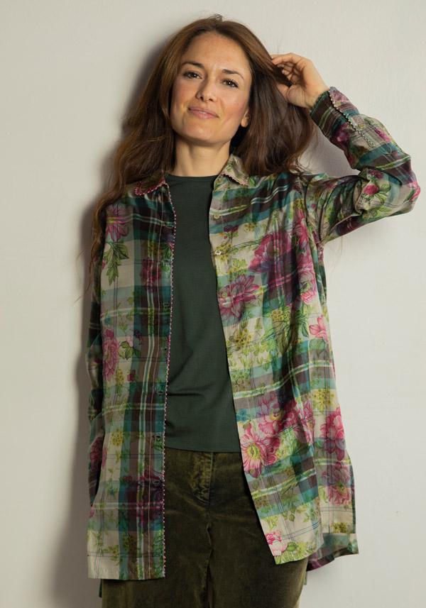 Rose & Lini MAJESTIC VISCOSE “COL ROND 509” FOREST T-SHIRT Saldi