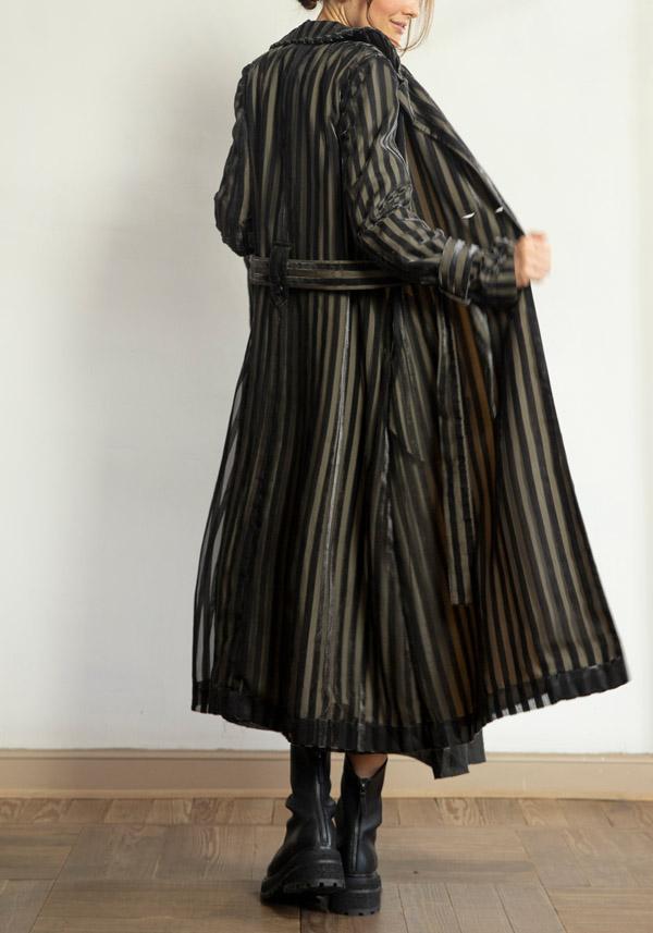 Rose & Lini A TENTATIVE ATELIER COTTON “JOSEPH” OLIVE COAT Vendita Calda