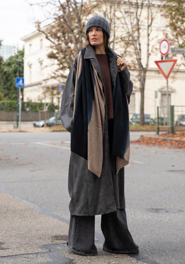 Rose & Lini GIORGIO BRATO LEATHER OVERSIZED COAT VINTAGE BLACK Vendita Economica