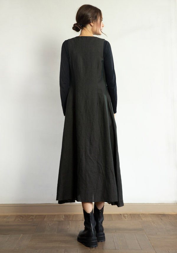 Rose & Lini A TENTATIVE ATELIER WOOL “SISSAL” DARK BROWN DRESS I Più Venduti
