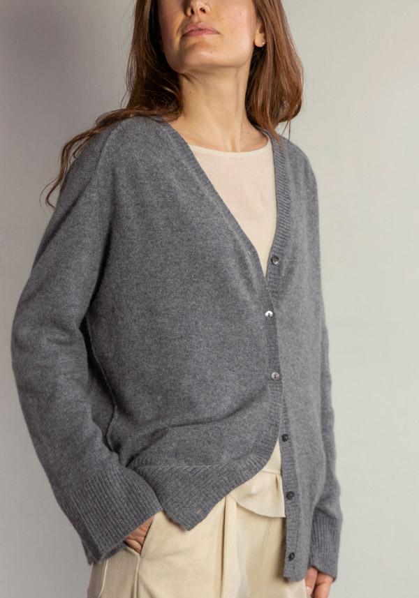 Rose & Lini BE YOU CASHMERE “CARDIGAN 3023” GREY Italy