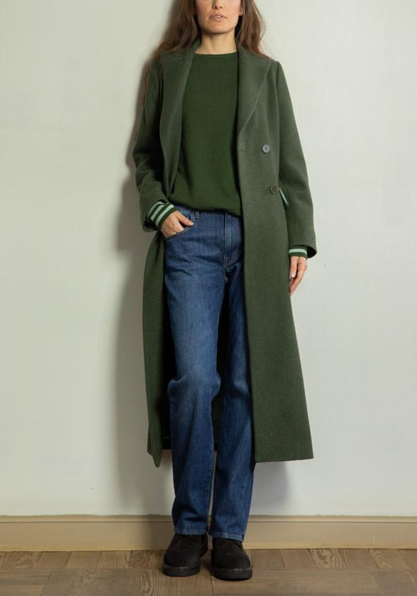 Rose & Lini BE YOU CASHMERE “ROUND NECK 1123” BOTTLE GREEN SWEATER Italia
