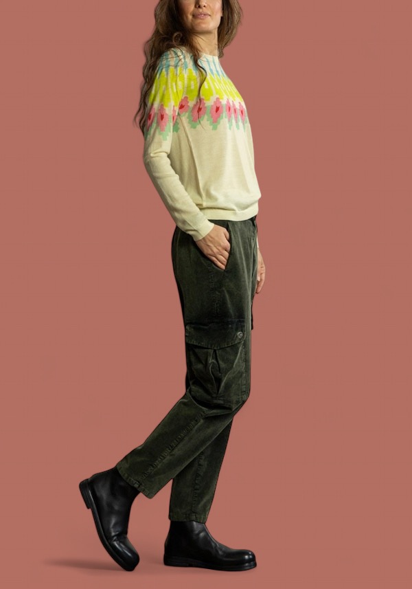 Rose & Lini IN BED WITH YOU WOOL “BARCHETTA 04” BANANA SWEATER Nuovo