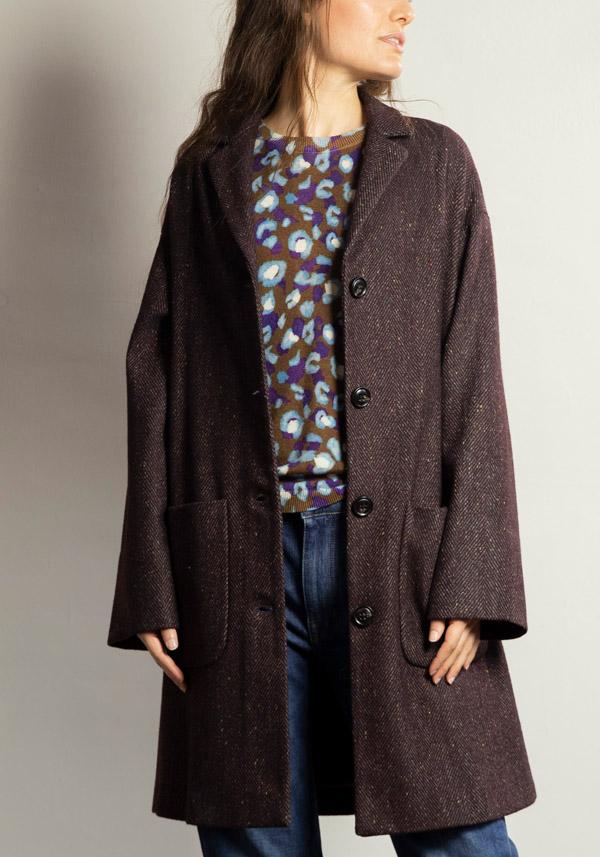 Rose & Lini IN BED WITH YOU WOOL “GIROCOLLO 08” COGNAC SWEATER Qualità