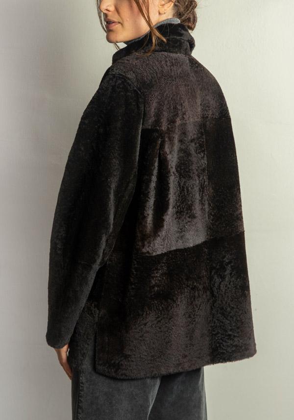 Rose & Lini FURLING BY GIANI REVERSIBLE LAMBSKIN “BABY LAMB” EBONY JACKET Qualità Garantita
