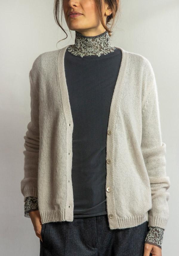 Rose & Lini PRIVATE 0204 CASHMERE “182” SABLE CARDIGAN Negozi Online