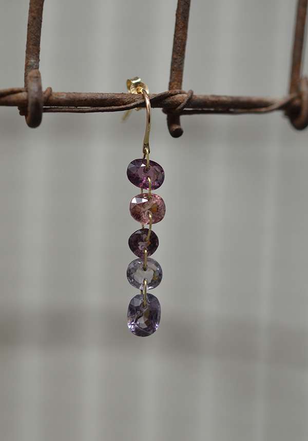 Rose & Lini 5 OCTOBRE “124 LTD” GOLD & SPINELS EARRINGS Prezzo Ridotto