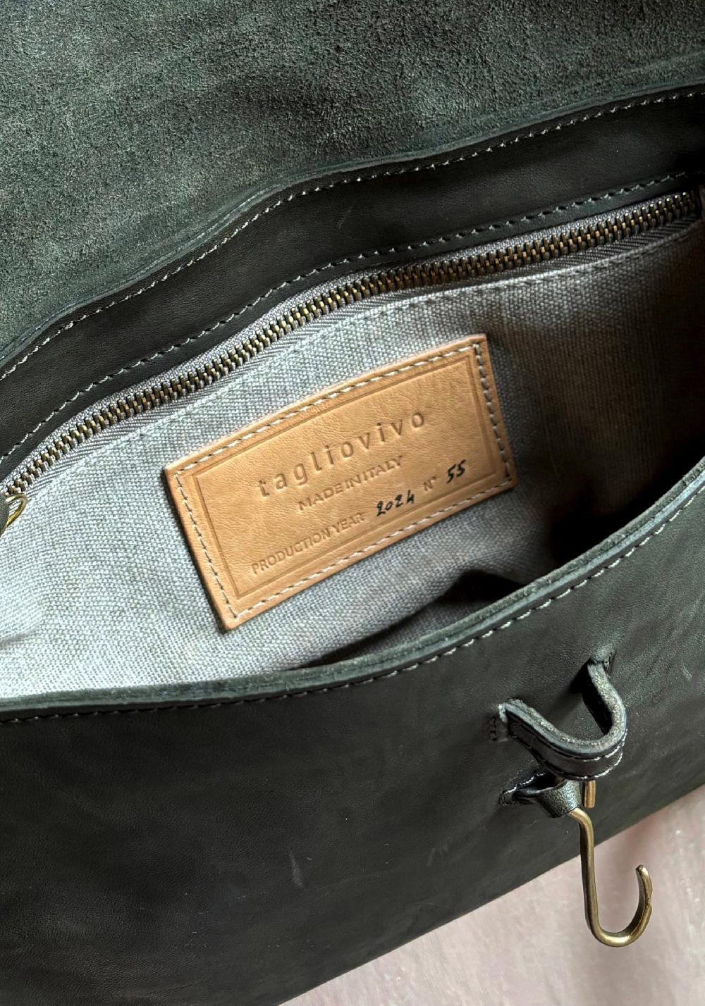 Rose & Lini TAGLIOVIVO MILITARY LEATHER “DOCTOR W” BAG Nuova