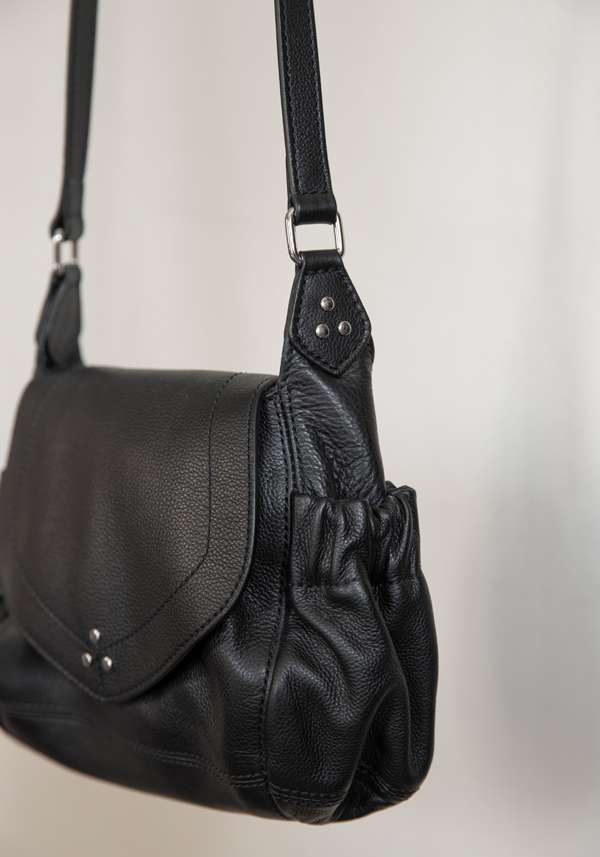 Rose & Lini JÉRÔME DREYFUSS “HELMUT S” BLACK LEATHER BAG Moda