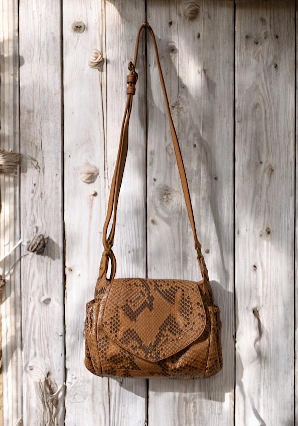 Rose & Lini JÉRÔME DREYFUSS “HELMUT S” GOLD PYTHON BAG 2025