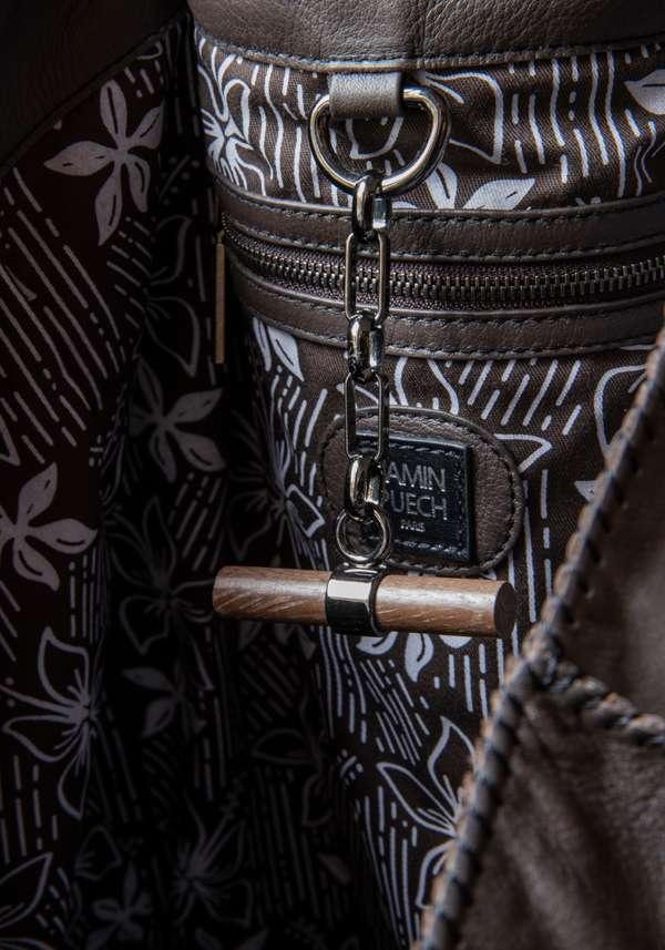 Rose & Lini JAMIN PUECH “HONU GM” DARK BROWN LEATHER BAG Italia