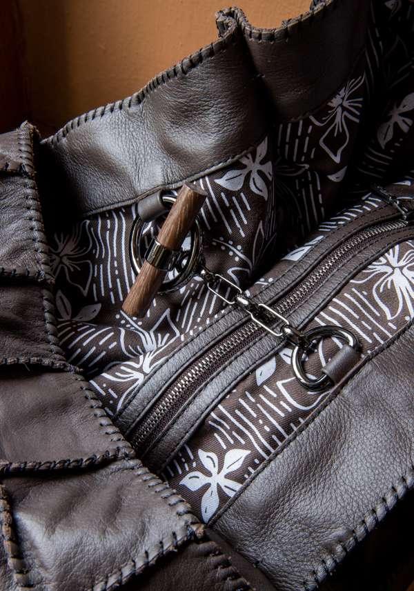 Rose & Lini JAMIN PUECH “HONU GM” DARK BROWN LEATHER BAG Italia