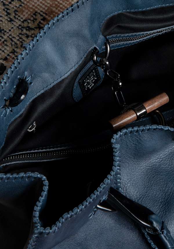 Rose & Lini JAMIN PUECH “JONU L” NAVY LEATHER BAG 2025