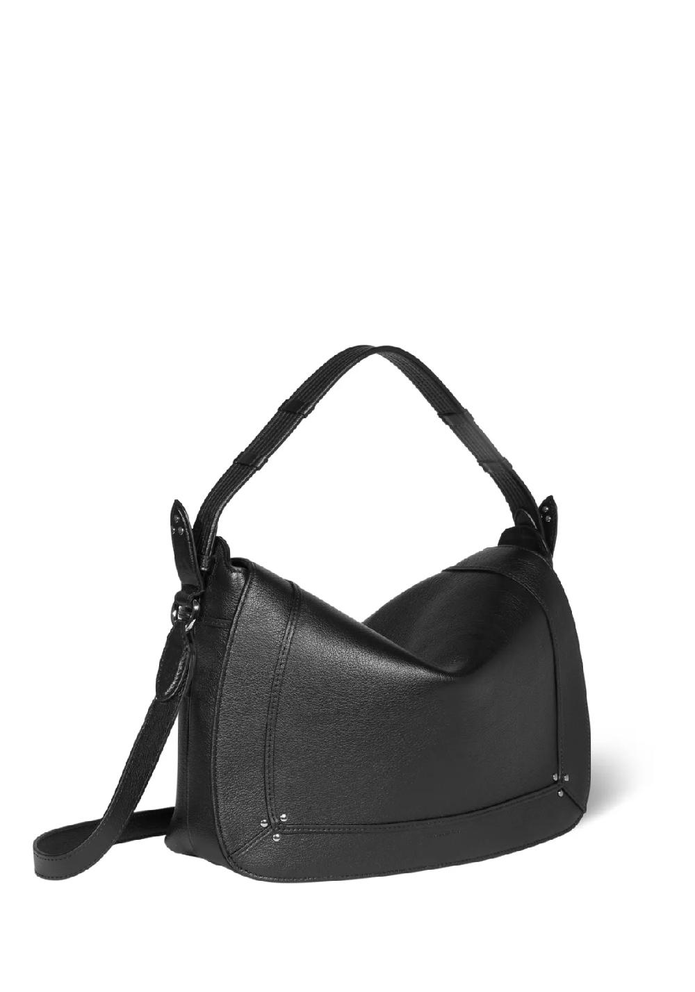 Rose & Lini JÉRÔME DREYFUSS “PEPITO L” BLACK & SILVER LEATHER BAG Qualità