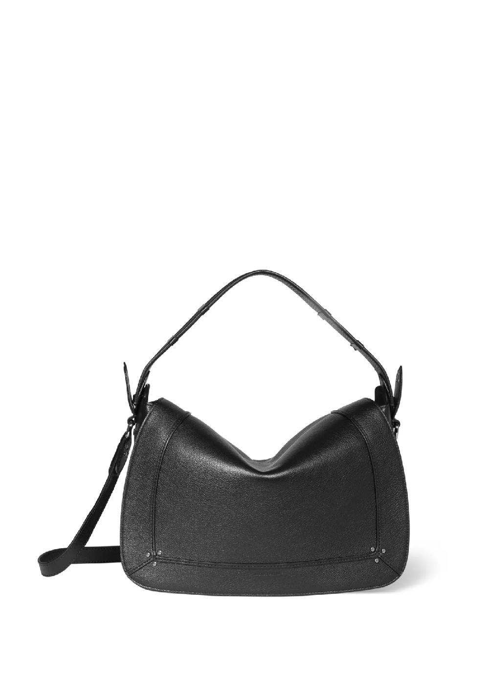 Rose & Lini JÉRÔME DREYFUSS “PEPITO L” BLACK & SILVER LEATHER BAG Qualità