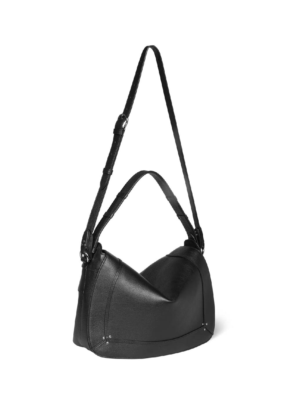 Rose & Lini JÉRÔME DREYFUSS “PEPITO L” BLACK & SILVER LEATHER BAG Qualità