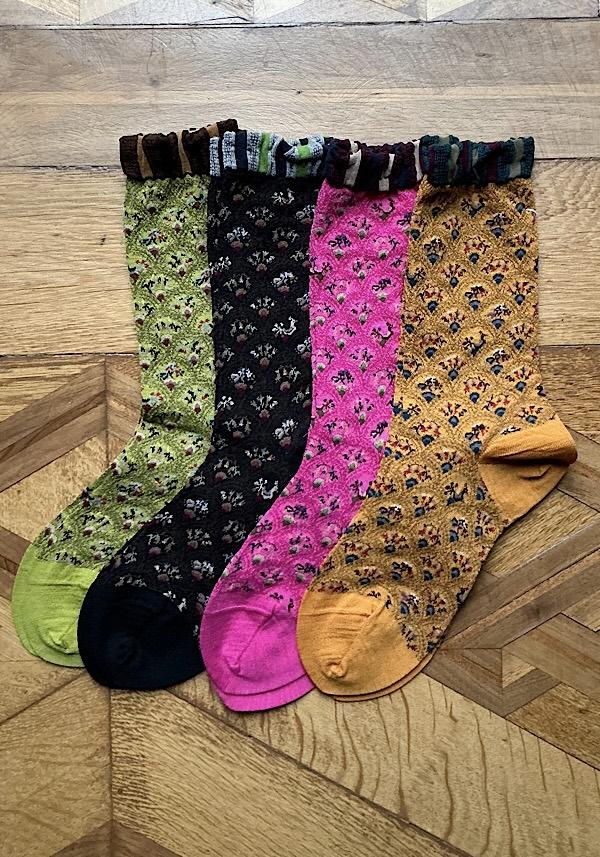 Rose & Lini ANTIPAST WOOL “FUN FAN” AM-501A SOCKS LIGHT GREEN Consegna Veloce