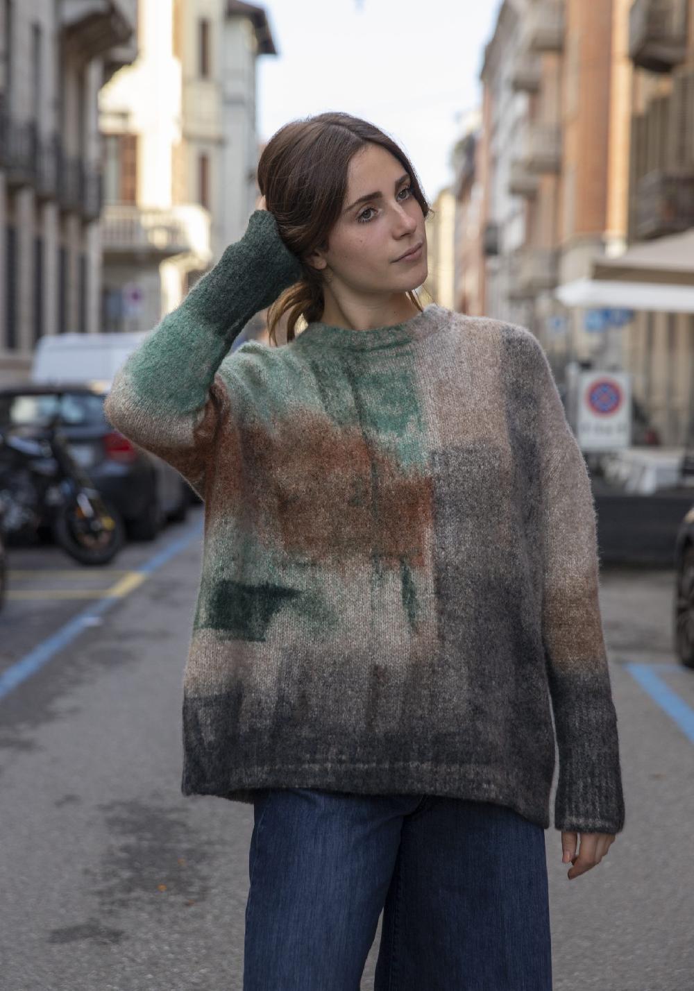 Rose & Lini FISSORE CASHMERE “MARIANNE 26” MULTICOLOR PULLOVER Moda