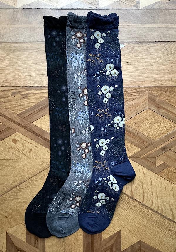 Rose & Lini ANTIPAST WOOL “WINTER GARDEN” AM-789HS LONG SOCKS MIX GREY Qualità Garantita