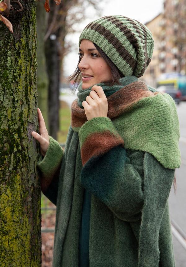 Rose & Lini FISSORE CASHMERE “MARIANNE 13” KAKI SCARF Prezzo Ridotto