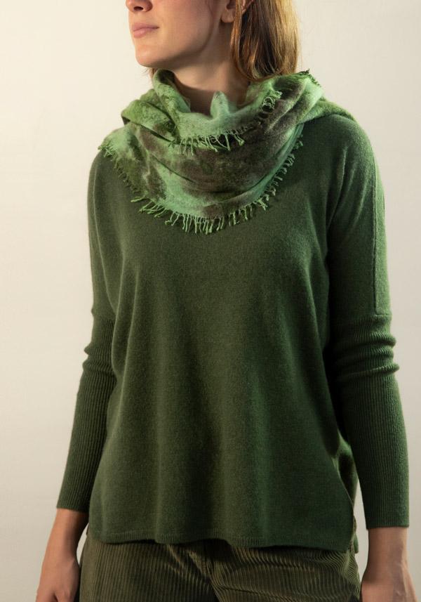 Rose & Lini LALAERRE CASHMERE “SCARF 20.16” GREEN Fino Al -60%