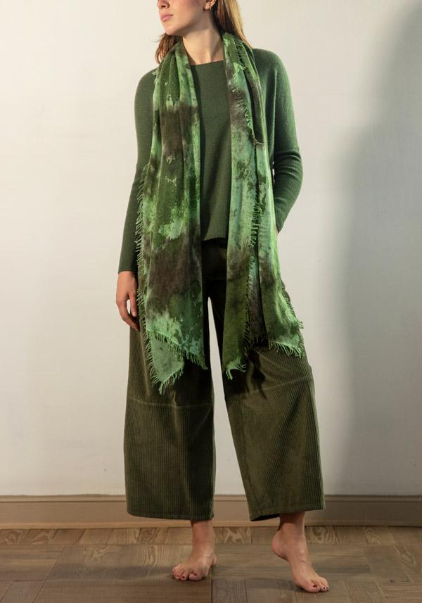 Rose & Lini LALAERRE CASHMERE “SCARF 20.16” GREEN Fino Al -60%