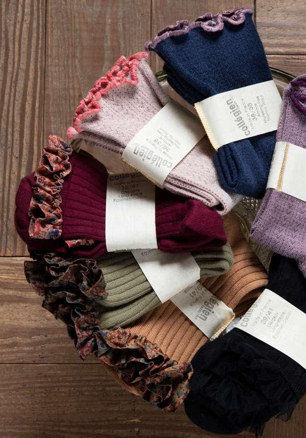 Rose & Lini COLLEGIEN “AMBRE” MERINO WOOL SOCKS NAVY Economico
