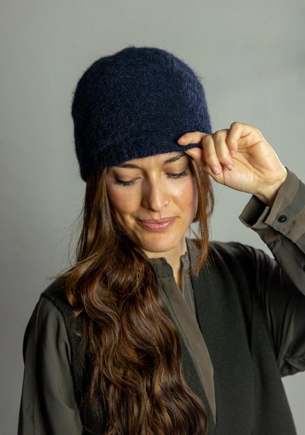 Rose & Lini THE GIRL AND THE GORILLA MOHAIR “VILMA” BLUE HAT Vendita Calda