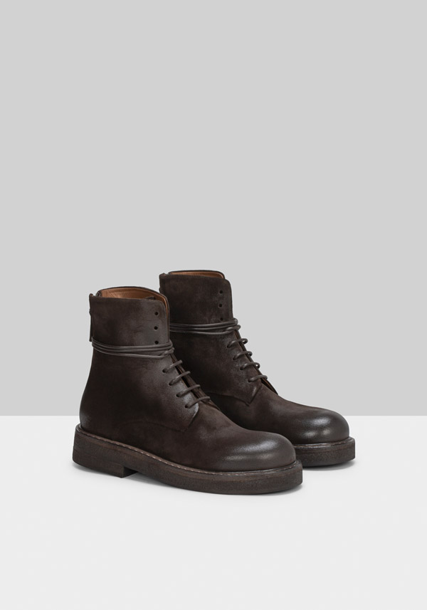 Rose & Lini MARSÈLL “PARRUCCA” SUEDE MORO ANKLE BOOTS Vendite Flash