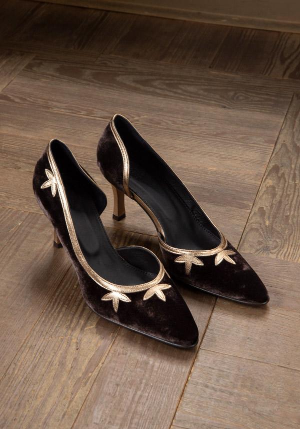 Rose & Lini ROSE’S ROSES “FRIDA” VELVET & LAMÉ HEELS 2025