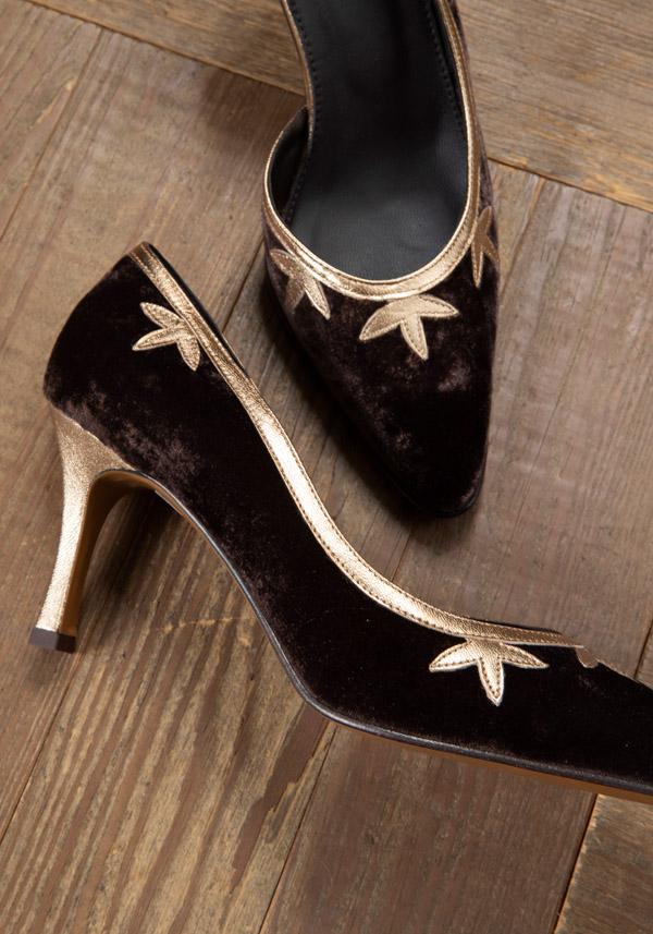 Rose & Lini ROSE’S ROSES “FRIDA” VELVET & LAMÉ HEELS 2025