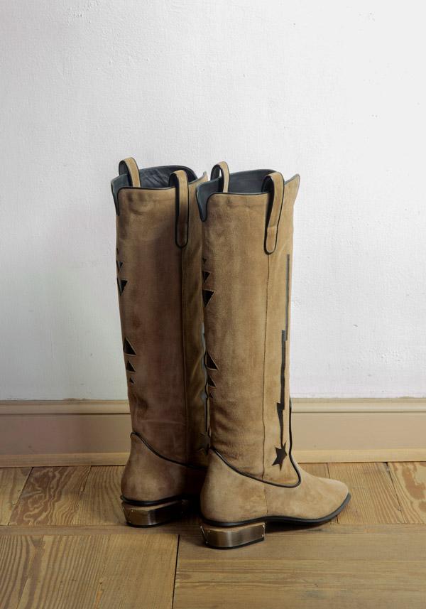Rose & Lini KATE CATE SUEDE LEATHER “STELLA ROCK” BROWN BOOTS In Linea