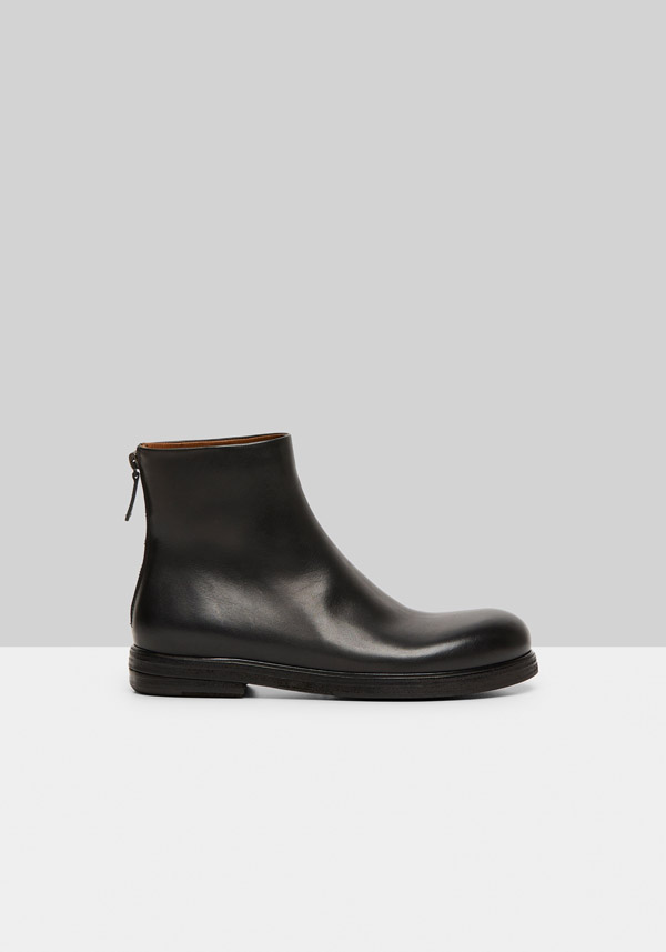 Rose & Lini MARSÈLL “ZUCCA ZEPPA” BLACK LEATHER ANKLE BOOTS Spedizione Gratuita