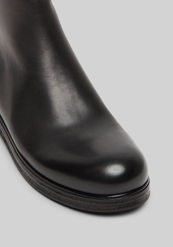 Rose & Lini MARSÈLL “ZUCCA ZEPPA” BLACK LEATHER ANKLE BOOTS Spedizione Gratuita