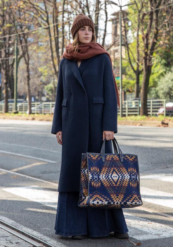 Rose & Lini BOBOUTIC WOOL NAVY LONG COAT “4778” Consegna Veloce