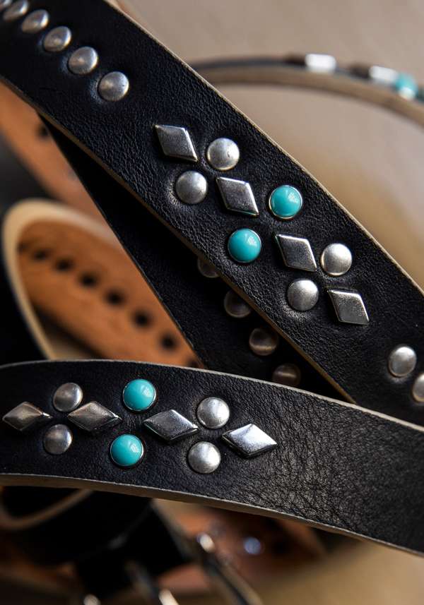 Rose & Lini NANNI BLACK STUDDED LEATHER “BELT 343” Convenienza