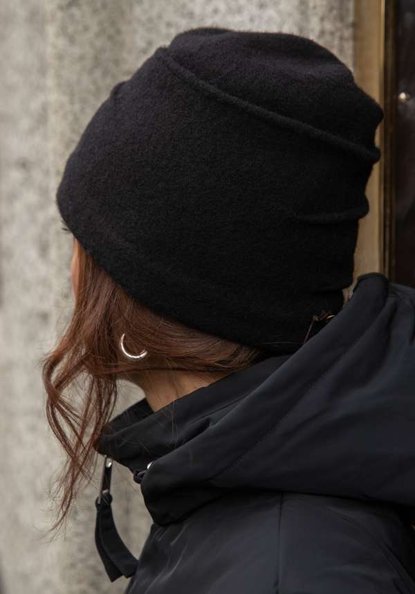 Rose & Lini YESEY “TURBAN” BLACK WOOL HAT Online