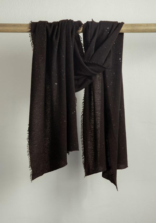 Rose & Lini FALIERO SARTI CASHMERE “ARIEL” ESPRESSO STOLE In Vendita