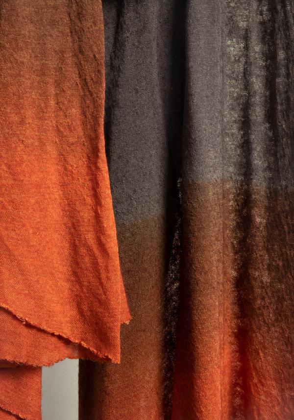 Rose & Lini FALIERO SARTI CASHMERE & SILK “BIANCA” ORANGE & BROWN SCARF Saldi