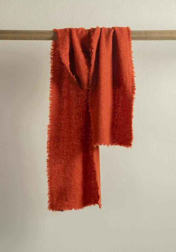 Rose & Lini FALIERO SARTI WOOL & CASHMERE “ALEXINA” ORANGE SCARF Vendita Calda