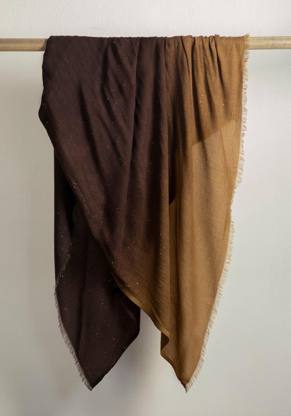Rose & Lini FALIERO SARTI WOOL “RANIA” BROWN SEQUINED SHAWL ACQUISTA ORA