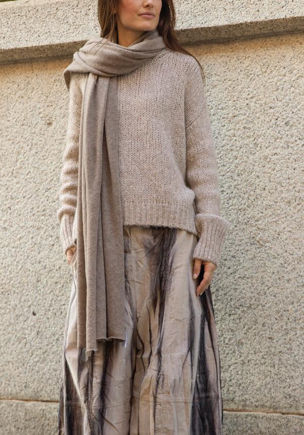Rose & Lini FALIERO SARTI CASHMERE & WOOL “DUDI” TAUPE SCARF Moda