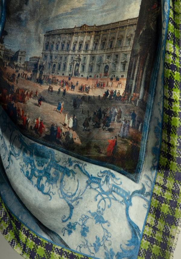 Rose & Lini FALIERO SARTI WOOL & CASHMERE “COFFEE HOUSE ROME” MULTICOLOR SCARF 2025