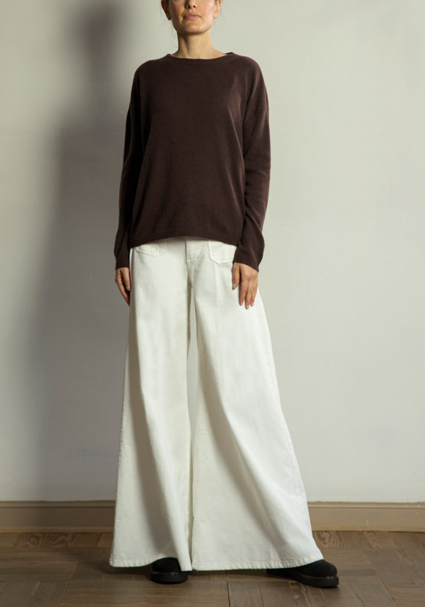 Rose & Lini PS. DON’T FORGET ME “GRACE DYED” WIDE LEG PANTS MILK In Linea